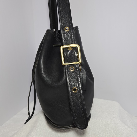 Vtg Coach 9952 Lula Legacy Black Turkish Leather Drawstring Bucket Shoulder Bag - Picture 6 of 16